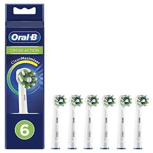 Oral-B Cross Action Electric Toothbrush Head , Angled Bristles for Deeper Plaque Removal, Pack of 6, White £14.99 @ Amazon
