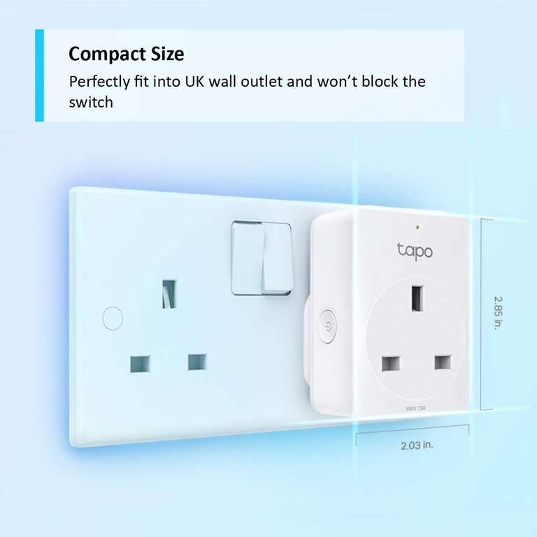 TP-Link Tapo Smart Plug Wi-Fi Outlet, Wireless Smart Socket, Device Sharing, Without Energy Monitoring, No Hub Required - Tapo P100 4-Pack