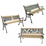 BIRCHTREE 3 Seater Outdoor Wooden Garden Bench Cast Iron Legs Park Seat Furniture £47.83 with code @ KMS distributions via Ebay(UK Mainland)
