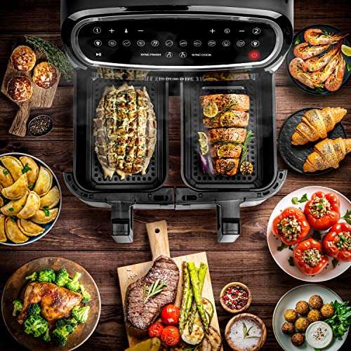 Duronic Dual Air Fryer 9L, Viewing W*ndows (Optional 10L Basket) 2400w £139.99 (with voucher) - Sold by DURONIC FB Amazon