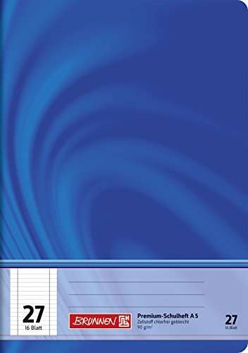 Brunnen 104572702 Exercise Books A5 Vivendi (32 Pages Lined with Margin Ruled Exercise Book – 27)
