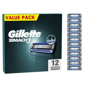 Gillette Mach3 Razor Blades Men, Pack of 12 Razor Blade Refills (£15.20/£13.60 on Subscribe & Save)