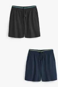 Next Men’s 100% cotton Black/Navy Tipped Shorts 2 Pack £10 free click and collect @ Next
