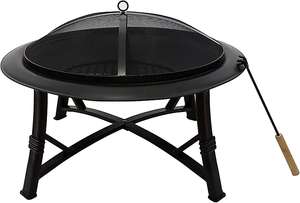Schallen 75cm Outdoor Durable Steel Fire Pit Coal, Charcoal & Wood Burning With Lid In Black or Copper £19.99 Del @ B&Q Supplied By Netagon
