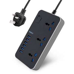 Earldom Extension Lead SC04 3.1A Power Strip With 3 AC Sockets and 6 USB Ports £11.69 delivered @ My Memory