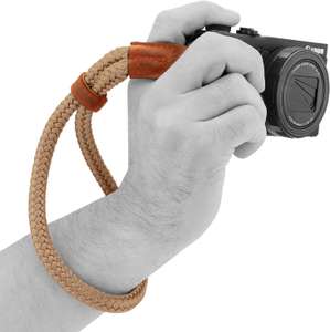 MegaGear Small Cotton Camera Hand Wrist Strap - Brown