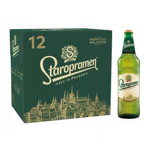 Staropramen Premium Czech Lager Beer 12 x 660 ml (bottles) W/voucher