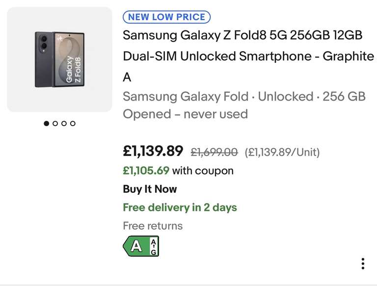 Samsung Galaxy Z Fold8 5G 256GB 12GB Dual-SIM Unlocked Smartphone ...