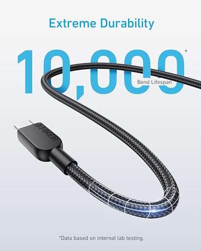 Anker 240W USB-C to USB-C Cable, 10 ft Double Braided Nylon Type C Charging Cable - sold by AnkerDirect UK FBA