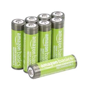 8 x Amazon Basics AA 2400mah High-Capacity Rechargeable Batteries, Pre-charged
