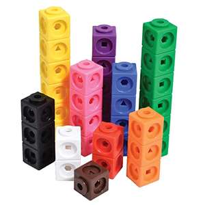 Edx Education 75166 Math Cubes - Set of 100 - Fidget Linking Cubes for Early Maths - Connecting Manipulative - w/voucher