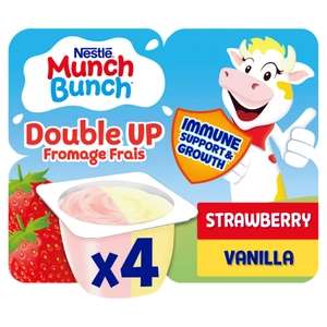 Munch Bunch Double Up Strawberry & Vanilla Yogurts 4x85g
