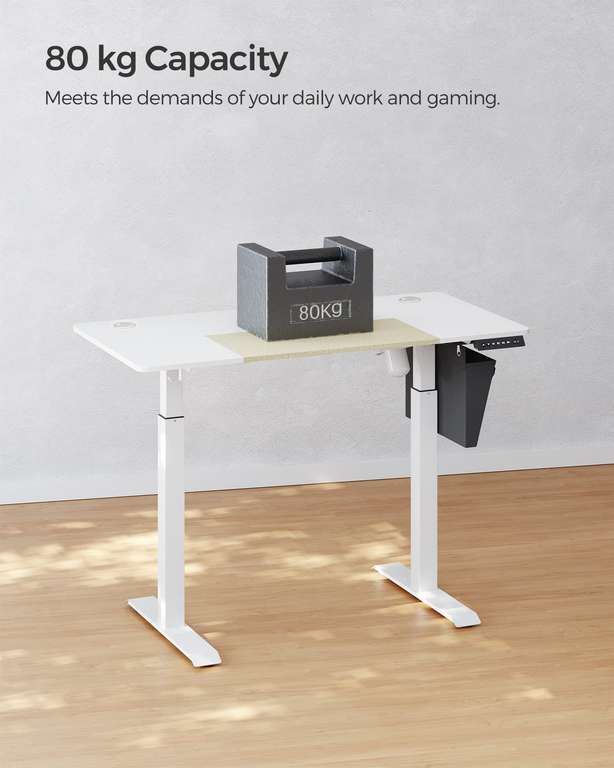 SONGMICS Height Adjustable Electric Desk 60 x 120 x (72-120) cm, Prime Exclusive with voucher - sold and dispatched by SONGMICS HOME UK