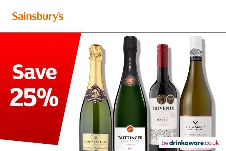 Buy any 6 or more bottles of wine & save 25%