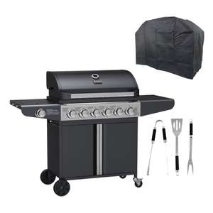 Boss Grill Kentucky Premium - 6 Burner Gas BBQ Grill with Side Burner - FREE Cover & Utensils £299.97 + £9.99 delivery at Appliances Direct