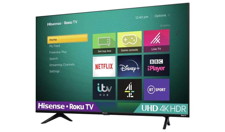 Hisense Roku 43 Inch R43A7200GTUK Smart 4K LED Freeview TV (free collection / £2.95 delivery) £249 +2 Yr guarantee @ Argos