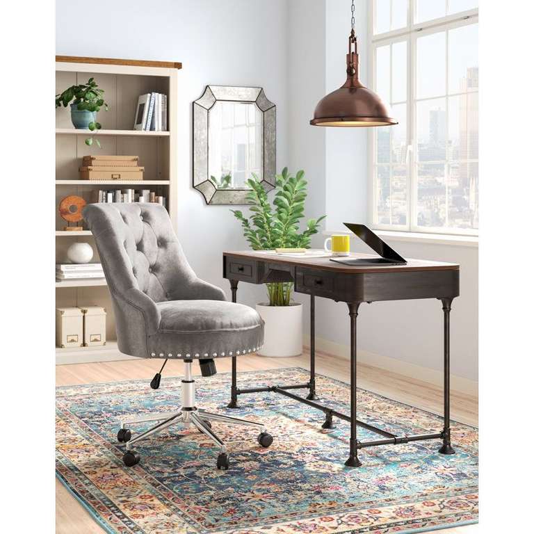 Gabriela Velvet Office Chair, Castors and Footers Both Included £88.99 delivered @ Wayfair