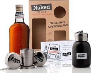 Naked Malt Blended Scotch Whisky Gift Pack 70cl, Collapsible Cups & Flask