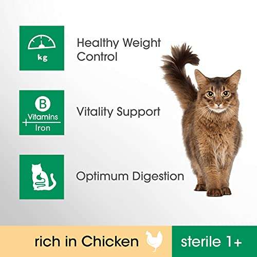 2.8 kg (Pack of 3) Perfect Fit Dry Cat Food Adult Sterile 1+ £13.96 @ Amazon