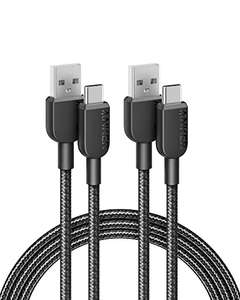 Anker USB C Charger Cable [2 pack, 6ft], 310 USB A to Type C Charger Cable Fast Charge, Nylon - £6.49 / 3ft - £5.99 @ AnkerDirect / Amazon