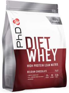 PhD Nutrition Diet Whey Protein Powder, Belgian Chocolate, 2kg - £23.98 / £21.58 with Subscribe & Save @ Amazon