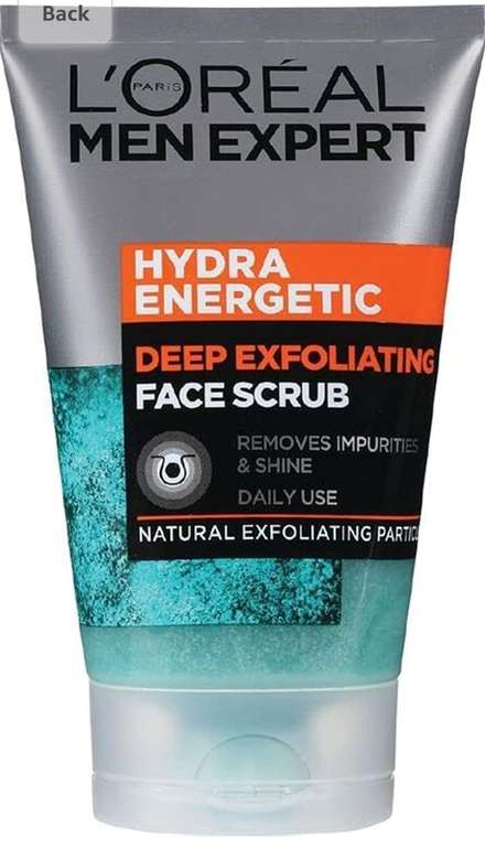 L'Oreal Paris Men Expert Face Scrub, Hydra Energetic Deep Exfoliating Face Wash for Men 100 ml - £2.55 - £2.85 with S&S