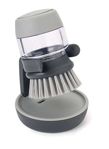 Joseph Joseph Palm Scrub Refillable Soap Dispensing Cleaning Washing Up Kitchen Brush with Storage Stand Holder, Grey £7.20 @ Amazon