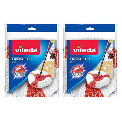Vileda Turbo Spin Mops, Pack of 2 Refills, Red, 16.5 x 30 x 22 cm & Method Floor Cleaner, Wild Rhubarb, 739 ml - £13.99 @ Amazon