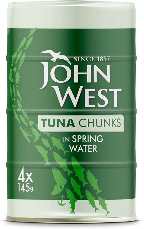 4 x John West Tuna Chunks in Spring Water/Brine or Sunflower Oil £2.50 @ Amazon