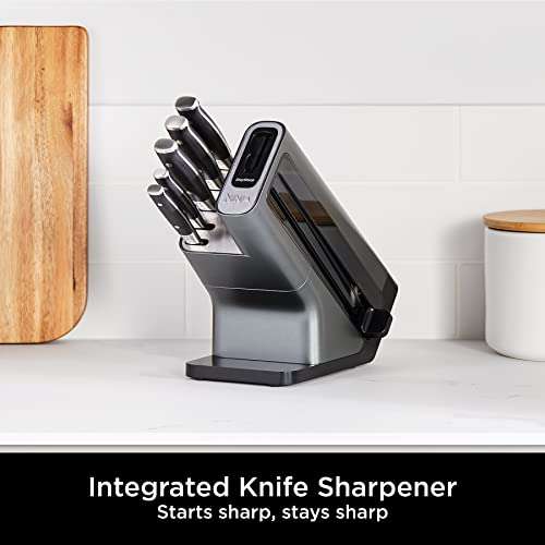 Ninja Foodi StaySharp Knife Block with Integrated Sharpener, 5-Piece Knife