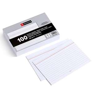 Miquelrius 10013 – Pack of 100 Index/Note Cards, Horizontal 100 x 150, Red