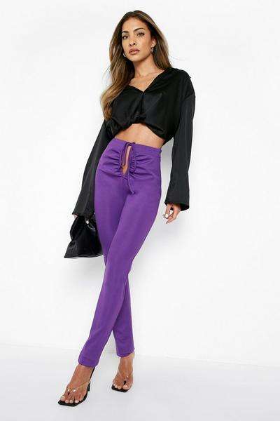 Womens Leggings e.g boohoo Notch Front Ruched Tie Waist - £4.50 plus £3.99 delivery @ Debenhams / Sold and delivered by boohoo