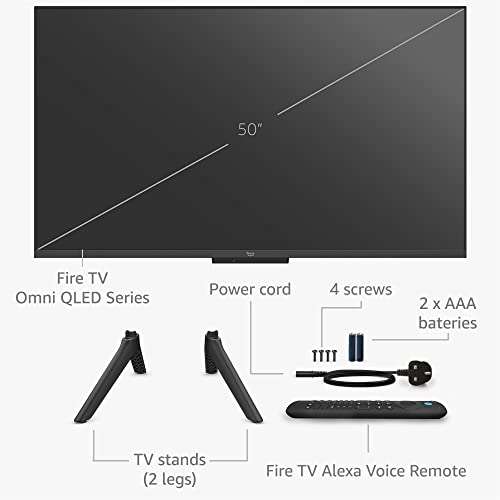 Amazon Fire TV 43" | 50" £399.99 | 55" £479.99 | Omni QLED Series 4K UHD Smart TV, Dolby Vision IQ, Local Dimming, Hands Free with Alexa