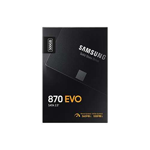 Samsung SSD 870 EVO, 500 GB, Form Factor 2.5” - £33.50 - Sold by Everyday Group / Fulfilled by Amazon @ Amazon
