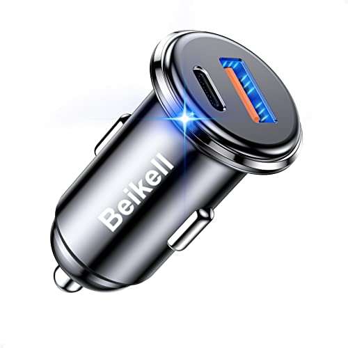 USB C Car Charger, Beikell 48W PD & QC 3.0 Dual Ports Fast USB Car Charger - £6.99 @ Accer Trading / Amazon