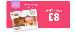 Krispy kreme - 4 pack for £8, 6 pack for £10 or a dozen for £12 with code (For delivery)
