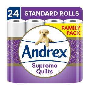 24 Rolls 25% Thicker Andrex Supreme Quilts 3 Ply Quilted Toilet Paper - £13.30 S&S