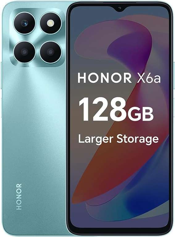 HONOR X6a Mobile Phone Unlocked, 6.5-Inch 90Hz Fullview Display, 4GB+128GB, 5200 mAh With Code