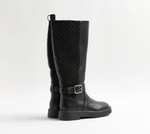 River Island Womens Knee High Boots Black Normal or Wide Fit Quilted £20 + free delivery @ River Island Outlet Ebay