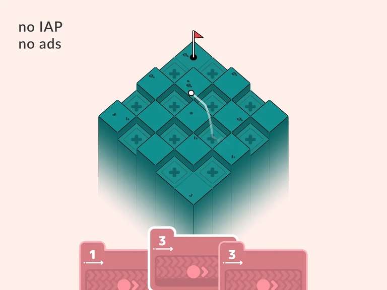 Golf Peaks (golf + cards + puzzle, 120+ levels) - PEGI 3 - 89p @ IOS App Store