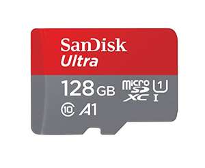 SanDisk 128GB Ultra microSDXC card + SD adapter up to 140 MB/s, £12.99 @ Amazon