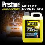 Prestone PSCW0039A Screen Wash for Cars, Concentrate makes up to 50 Litres of Screenwash, protects to -18C, 2.5L, Yellow £4.50 @ Amazon