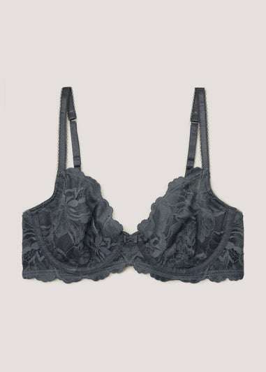 Grey Lace Non Padded Bra - 32A, 32B, 34A (C&C 99p)