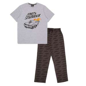 Fast And Furious Text Logo Men's Long Pyjamas Set in various sizes for £11.05 delivered using code @ Popgear