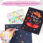 Pop Up Birthday Card, Personalised 3D Pop Up Birthday Card with Happy Birthday Stickers - £2.99 - Sold by JIAHEE-EU / Fulfilled by Amazon
