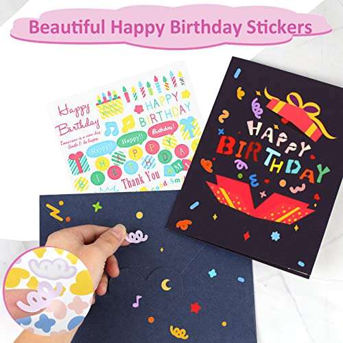 Pop Up Birthday Card, Personalised 3D Pop Up Birthday Card with Happy Birthday Stickers - £2.99 - Sold by JIAHEE-EU / Fulfilled by Amazon