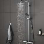GROHE Vitalio Start 210 - Shower System with Thermostat and Tray, Water Saving Technology, 21cm Shower Head, 1.75m Hose, Chrome - w/voucher