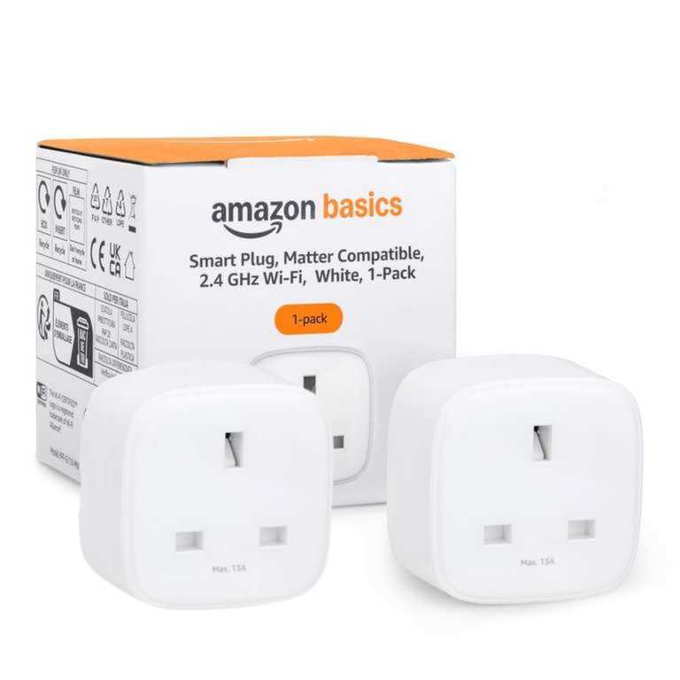 2x Amazon Basics Smart Plug, Matter Compatible - hub required [discount at checkout] @ Amazon Haul