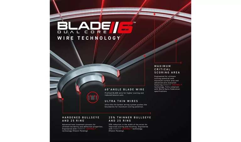Winmau Blade 6 Dual Core Professional Dartboard (Free C&C)