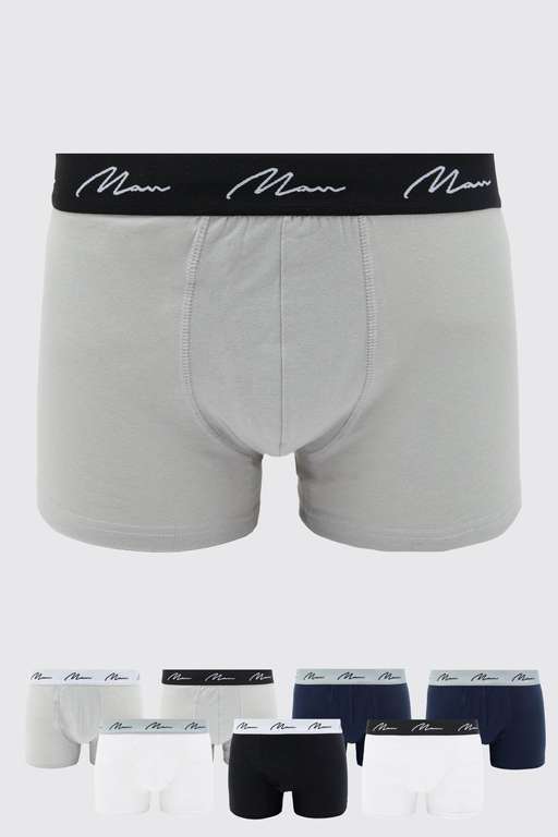7 Pack Mixed Colour Man Trunks - £5.40 + Free Delivery With Codes @ BoohooMan